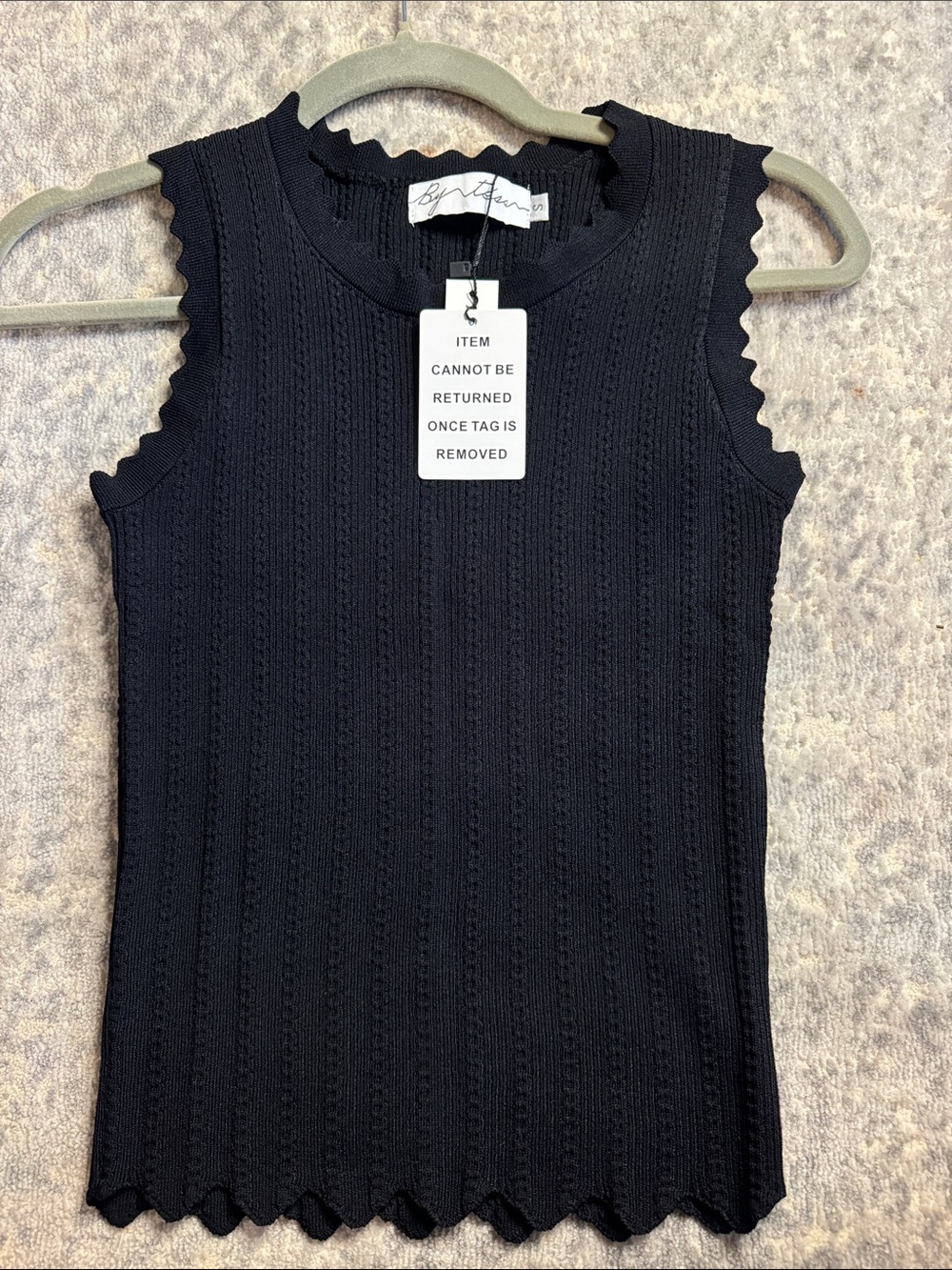 2 Piece Cadigan and Top with Scallop Trim - Picture 4 of 5